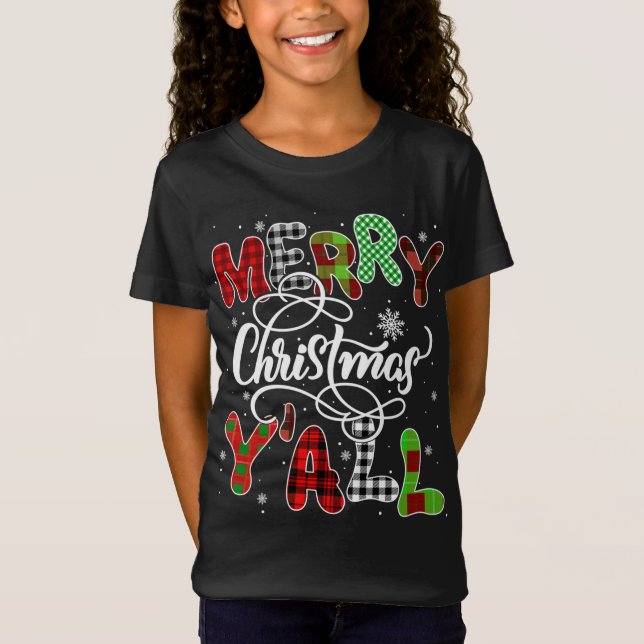 Camiseta Feliz Navidad Gracioso ya navideño búfalo tocado (Anverso)
