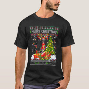 Camiseta Feliz Navidad Greyhound Santa Xmas Árbol alumbra U