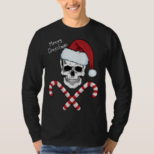 Camiseta Feliz Navidad Guay Skeleton Skull Gorra Santa Cand