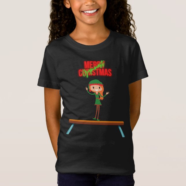Camiseta Feliz Navidad Gymnast Elf (Anverso)