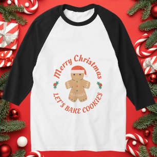 Camiseta Feliz Navidad Hagamos galletas con pan de jengibre