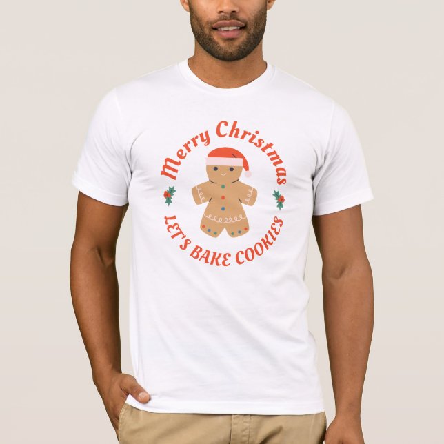 Camiseta Feliz Navidad Hagamos galletas con pan de jengibre (Anverso)