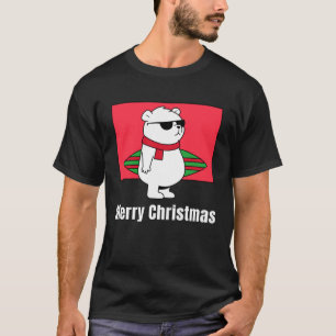 Camiseta Feliz Navidad Hawái Surfing Polar Bear