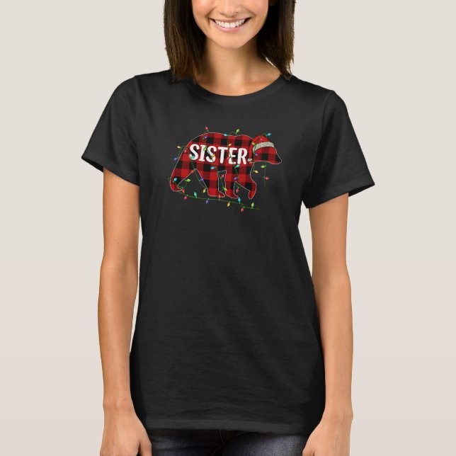 Camiseta Feliz Navidad hermana oso Santa Light Family Xma (Anverso)