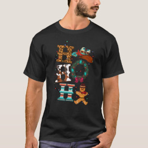 Camiseta Feliz Navidad HO HO HO Sombrero de Vaquera Cuero &