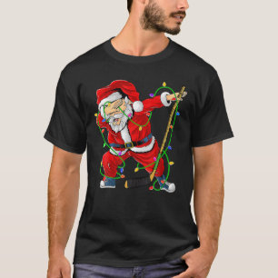 Camiseta Feliz Navidad Hockey sobre Hielo Santa Claus Dabbi