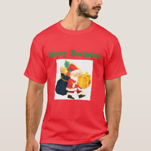 Camiseta Feliz Navidad Impreso Deseo Elegante Apuesto Genia