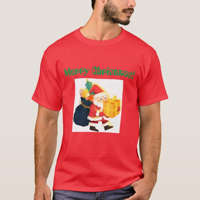 Camiseta Feliz Navidad Impreso Deseos Elegantes Y Agradable (Anverso)