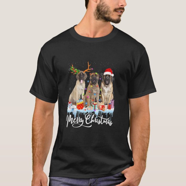Camiseta Feliz Navidad Inglés Deslumbramiento Santa Light R (Anverso)