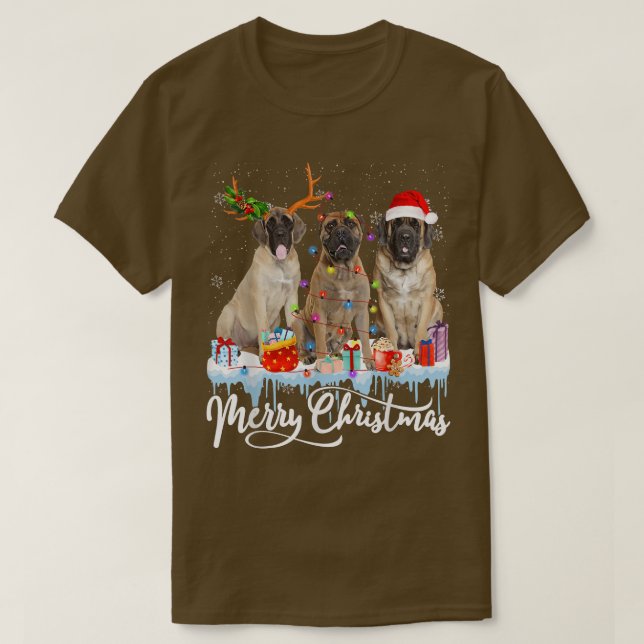 Camiseta Feliz Navidad Inglés Deslumbramiento Santa Light R (Diseño del anverso)
