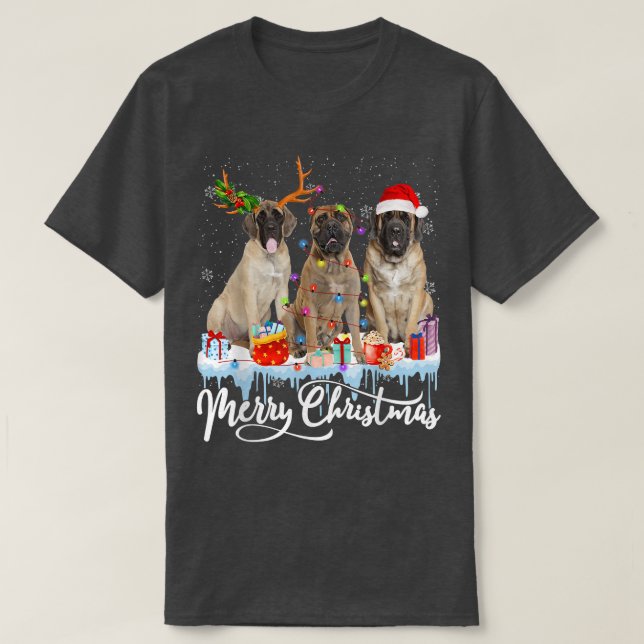 Camiseta Feliz Navidad Inglés Deslumbramiento Santa Light R (Diseño del anverso)
