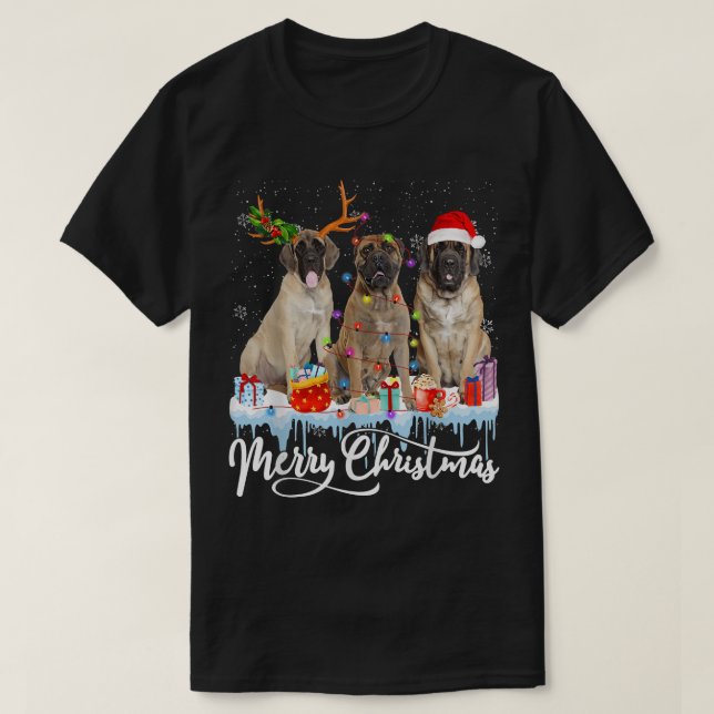 Camiseta Feliz Navidad Inglés Deslumbramiento Santa Light R (Diseño del anverso)