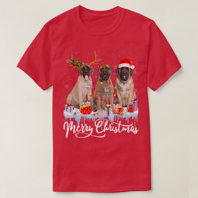 Camiseta Feliz Navidad Inglés Deslumbramiento Santa Light R (Diseño del anverso)