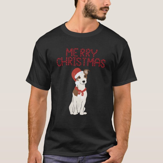 Camiseta Feliz Navidad Jack Russell Santa Hat Xmas C (Anverso)