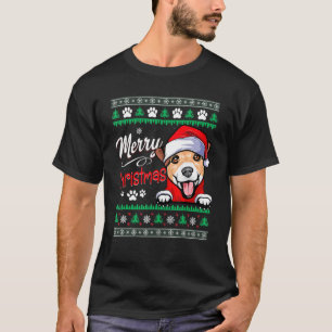 Camiseta Feliz Navidad Jack Russell Terrier Fea Christma