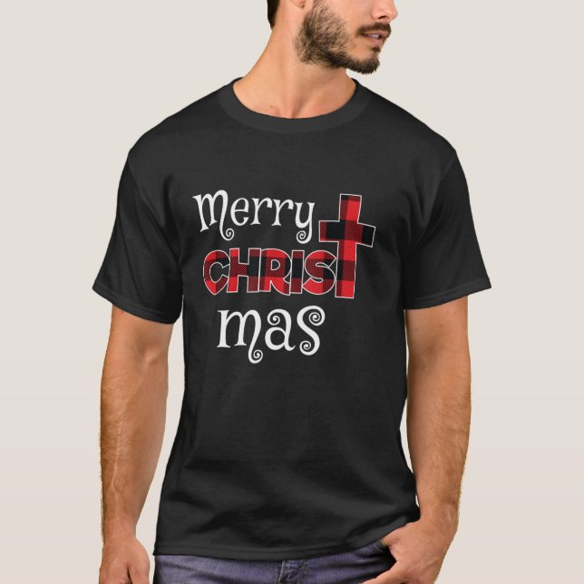 Camiseta Feliz Navidad Jesús Cruz Cristianos Búfalo Pla (Anverso)