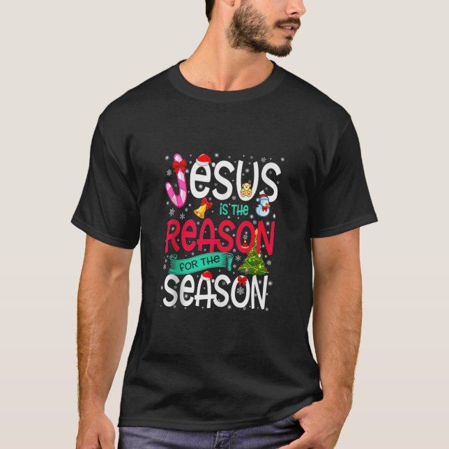Camiseta Feliz Navidad Jesús Razón De La Vela De Navidad De (Anverso)