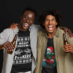 Camiseta Feliz Navidad Jodidos Reno Fornicando Feos