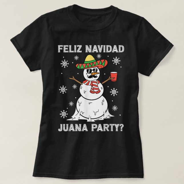 Camiseta Feliz Navidad Juana Fiesta Guay Regala Funny en Mé (Diseño del anverso)