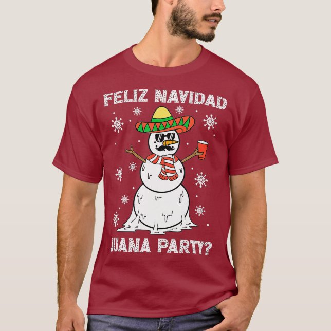 Camiseta Feliz Navidad Juana Fiesta Guay Regalos Mexicanos (Anverso)