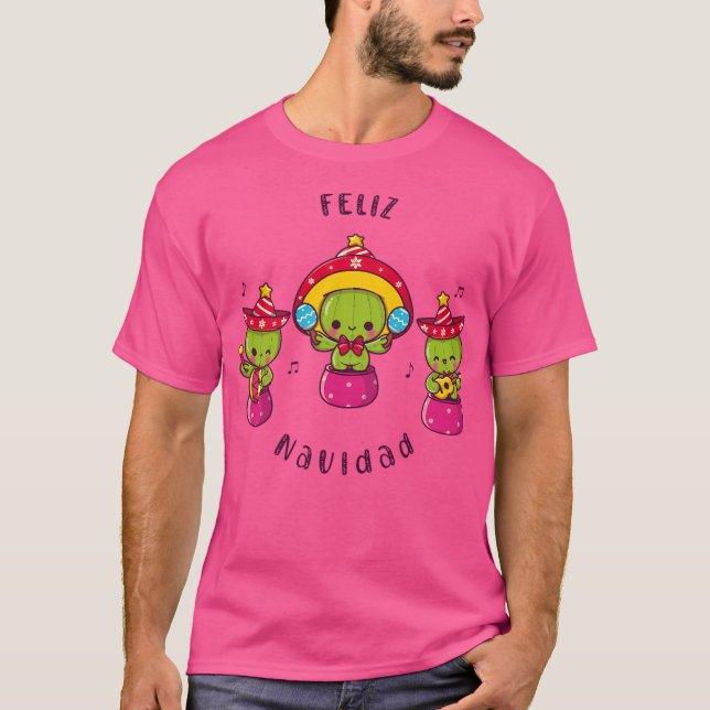 Camiseta Feliz Navidad Kawaii Cactus (Anverso)