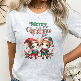Camiseta Feliz Navidad Kitten Elves