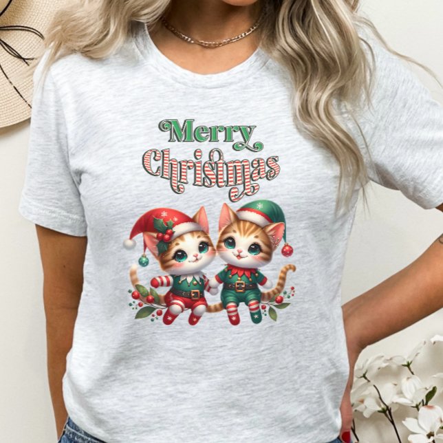 Camiseta Feliz Navidad Kitten Elves (Subido por el creador)