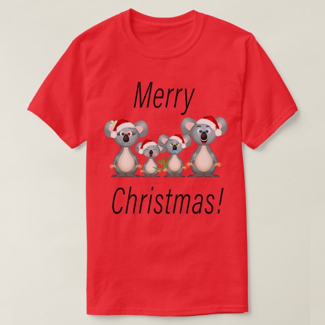 Camiseta Feliz Navidad Koala blanco (Diseño del anverso)