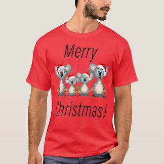 Camiseta Feliz Navidad Koala blanco