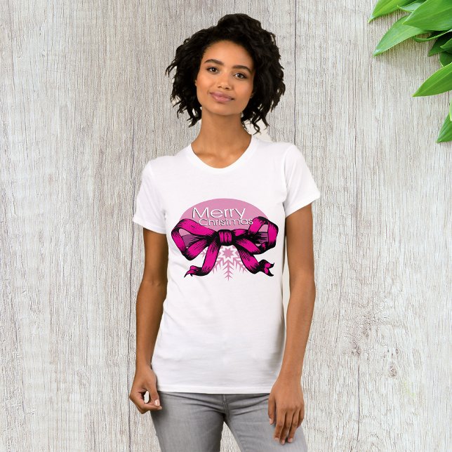 Camiseta Feliz Navidad Lazo Rosa (Subido por el creador)