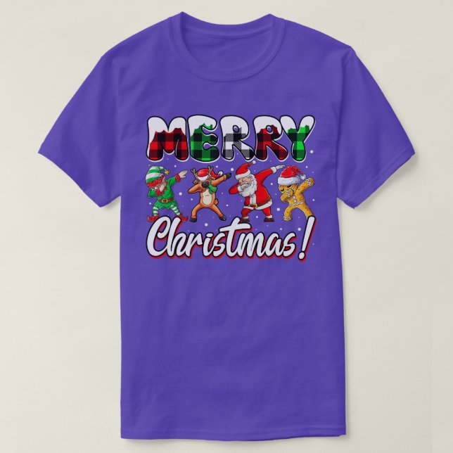 Camiseta Feliz Navidad Leopardo Búfalo Rojo Tapado Para Hom (Diseño del anverso)