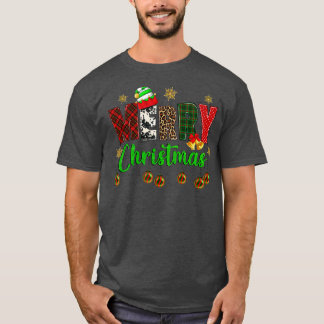 Camiseta Feliz Navidad Leopardo Búfalo Rojo Tapado Para Hom