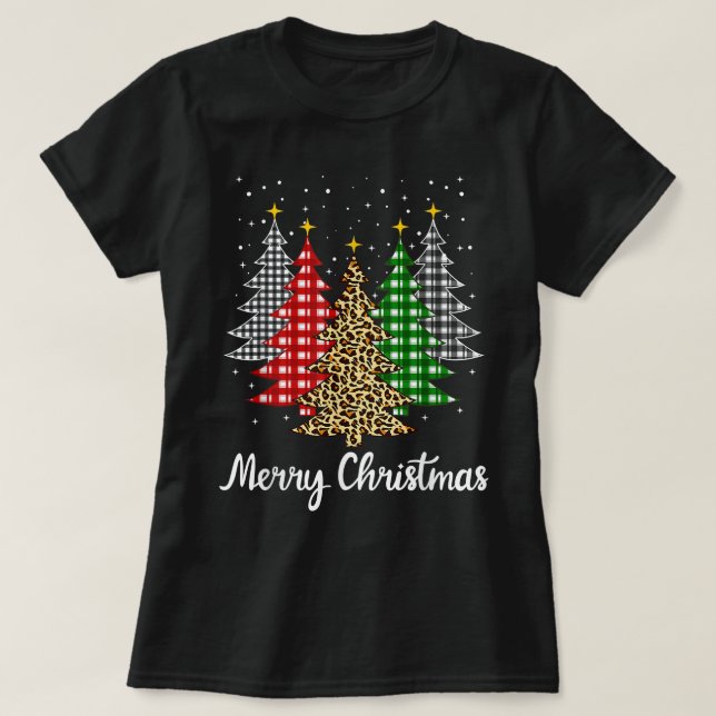 Camiseta Feliz Navidad Leopardo de impresión Navidades navi (Diseño del anverso)