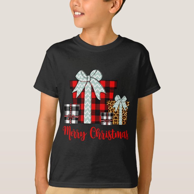 Camiseta Feliz Navidad Leopardo Navidades de búfala en sals (Anverso)