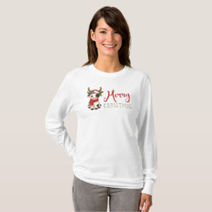 Camiseta Feliz Navidad linda vaca