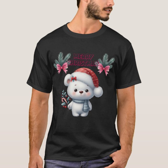 Camiseta Feliz Navidad lindo oso polar (Anverso)