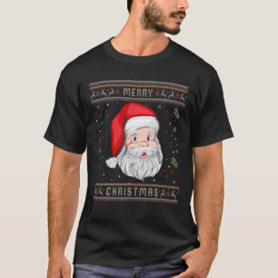 Camiseta Feliz Navidad lindo Papá Noel Divertido sudor feo