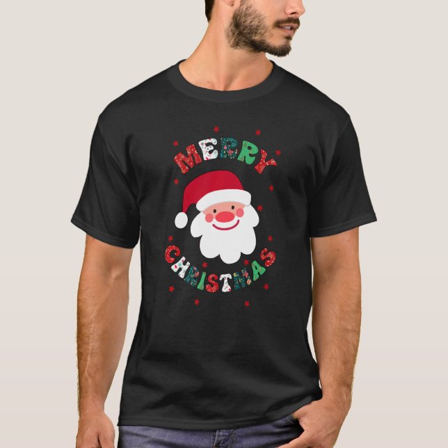 Camiseta Feliz Navidad lindo Papá Noel Familia C (Anverso)