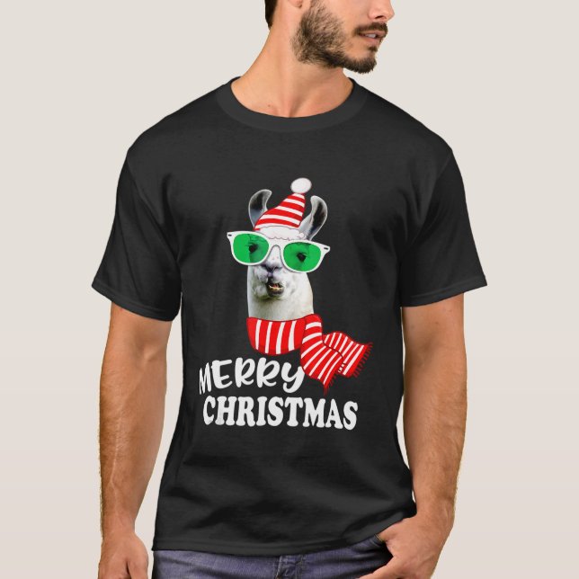 Camiseta Feliz Navidad Llama de Navidad (Anverso)