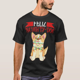 Camiseta Feliz Navidad Luces de Corgi Temporada Fiestas Per