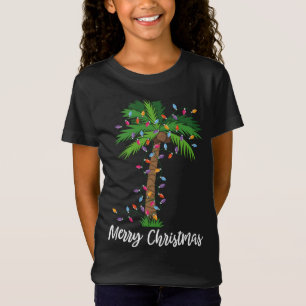 Camiseta Feliz Navidad Luces Palm Tree Beach Navidad Pajama