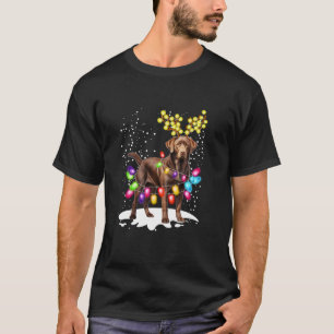 Camiseta Feliz Navidad Luces Santa Labrador Retriever