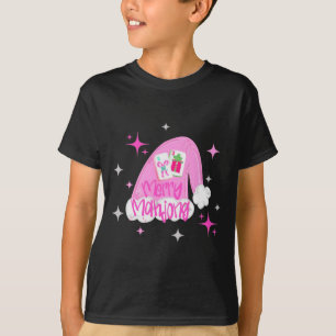 Camiseta Feliz Navidad Mahjong Santa Sombrero Navidad Chino