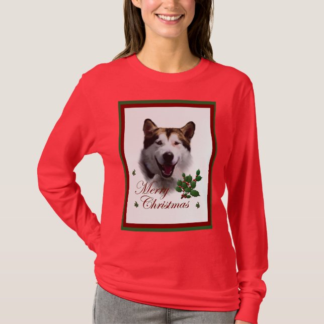 Camiseta Feliz Navidad Malamute de Alaskan (Anverso)