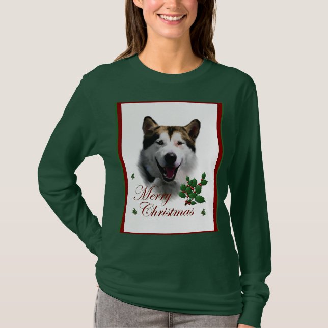 Camiseta Feliz Navidad Malamute de Alaskan (Anverso)