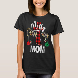 Camiseta Feliz Navidad Mamá Dios Cruz Roja Cristiana Placa