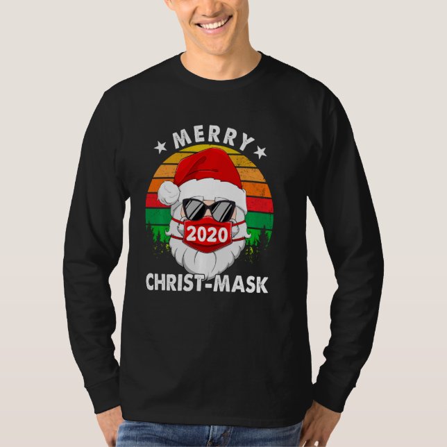 Camiseta Feliz Navidad Máscara 2020 Máscara de Papá Noel Pi (Anverso)