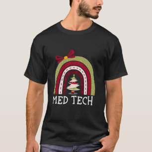 Camiseta Feliz Navidad Med Tech Rainbow Cute Técnico X