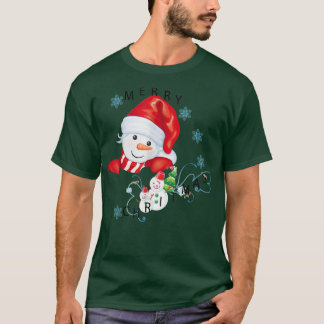 Camiseta Feliz Navidad mejor hombre de nieve, único, hombre