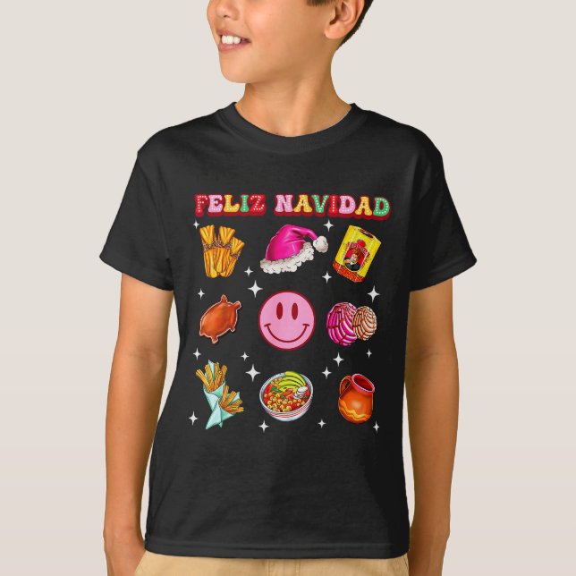 Camiseta Feliz Navidad Mexican Christmas Mexico Food Men Wo (Anverso)